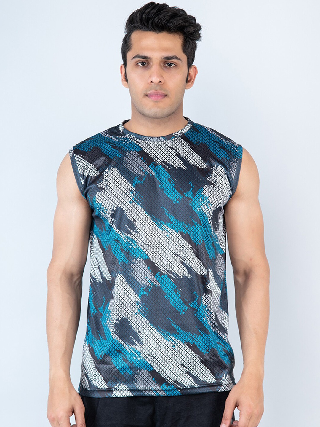 

Tistabene Printed Anti Microbial Gym Innerwear Vests, Blue
