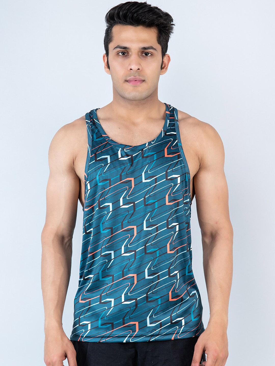 

Tistabene Printed Anti Microbial Gym Innerwear Vests, Blue
