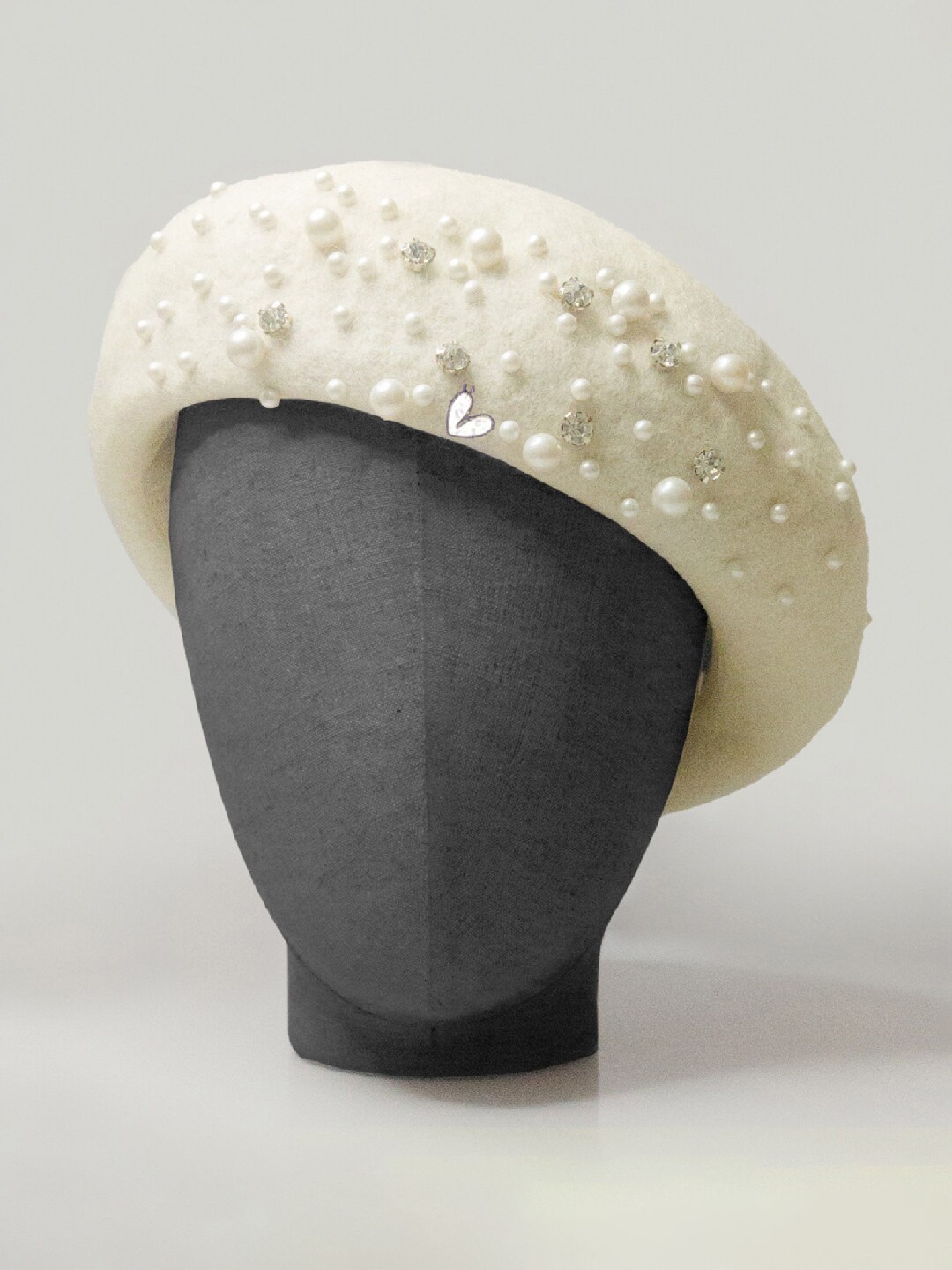 

HAIR DRAMA CO. X Emily In Paris Embellished Knitted Wool Beret Hat, White