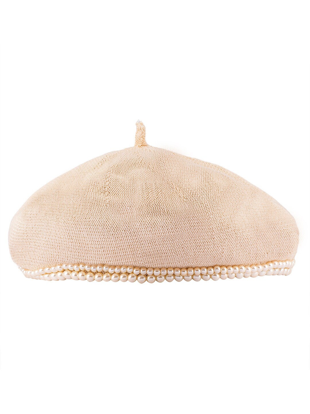 

HAIR DRAMA CO. Women Embellished Beret Hat, Beige