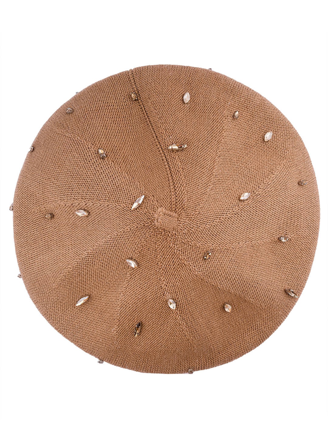 

HAIR DRAMA CO. Women Embellished Beret Hat, Brown