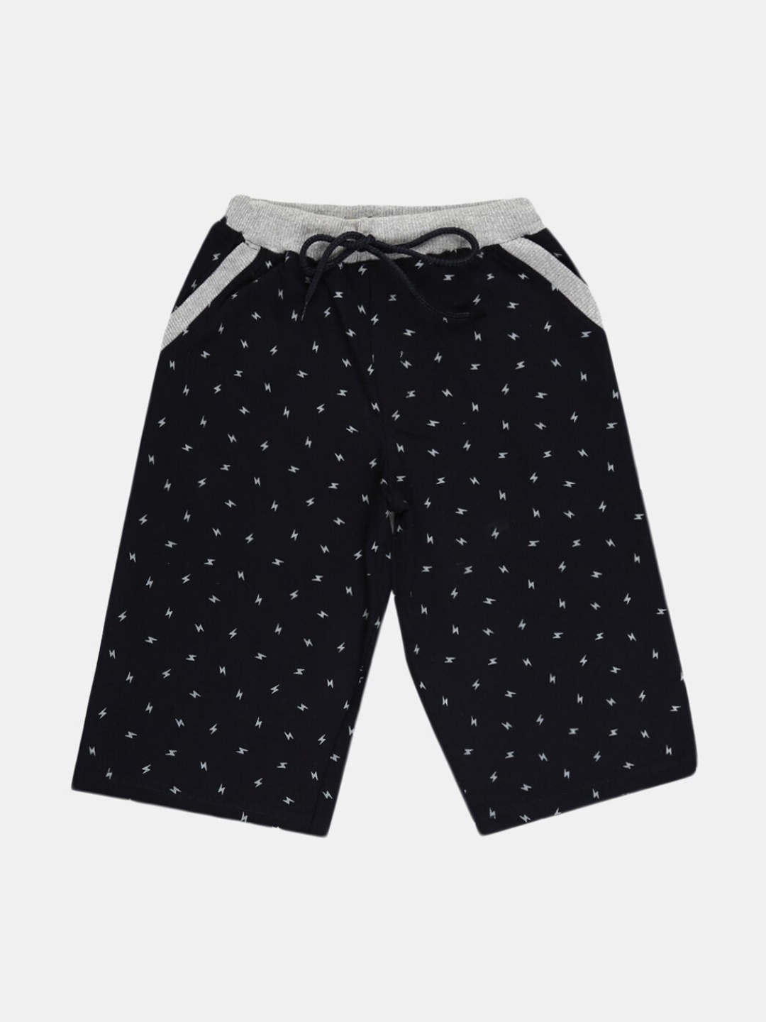 

V-Mart Boys Micro Disty Printed Cotton Shorts, Navy blue