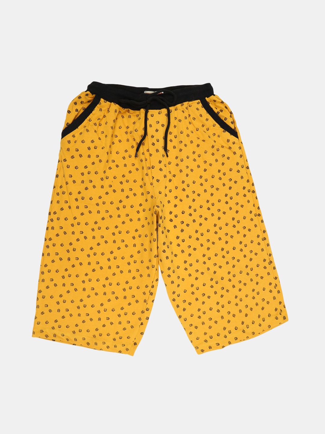 

V-Mart Boys Micro Disty Printed Cotton Shorts, Yellow