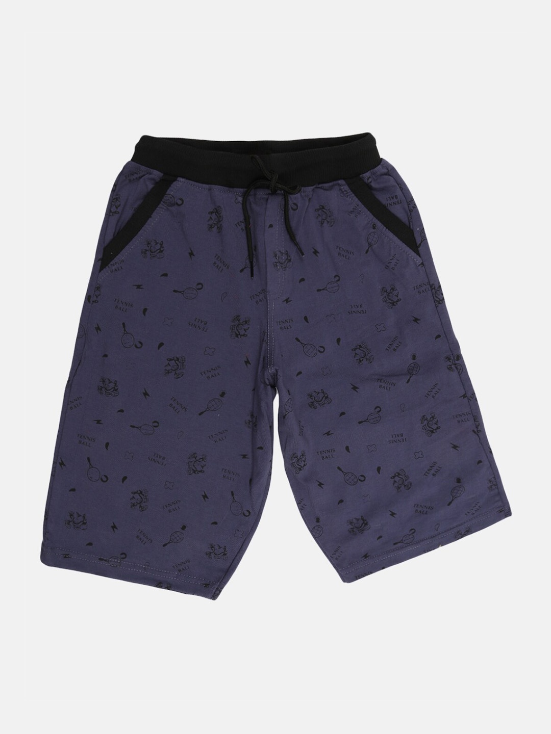 

V-Mart Boys Conversational Printed Cotton Shorts, Grey