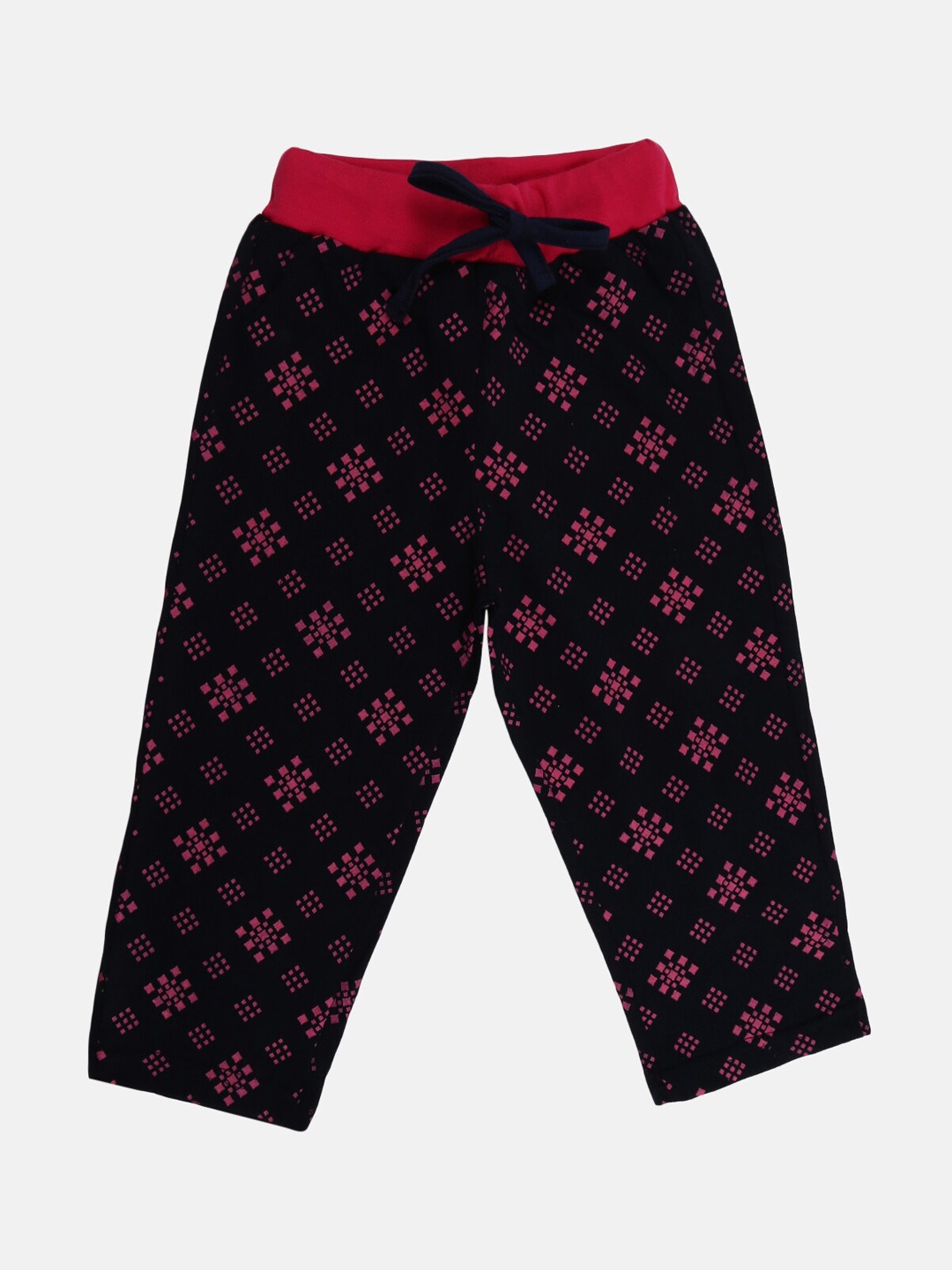 

V-Mart Girls Geometric Printed Mid-Rise Cotton Capri, Navy blue