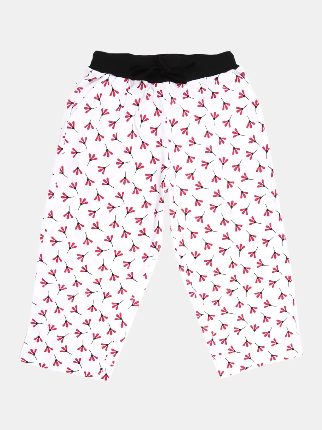 

V-Mart Girls Floral Printed Mid-Rise Cotton Shorts, White