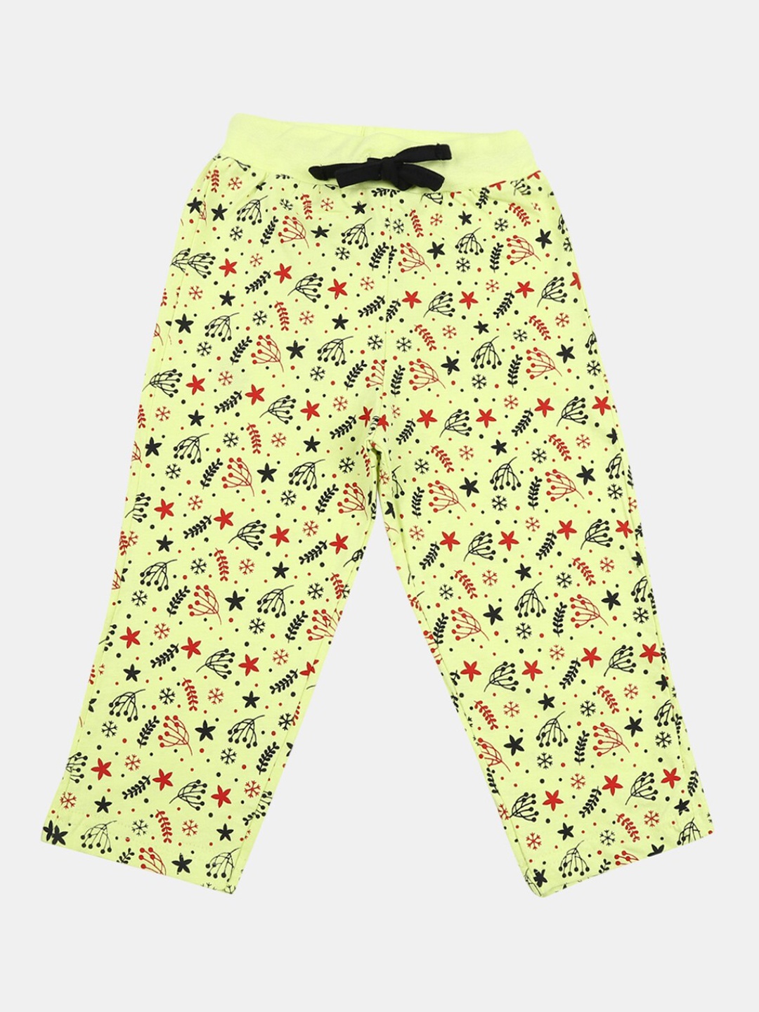 

V-Mart Girls Printed Loose Fit Cotton Capri, Sea green