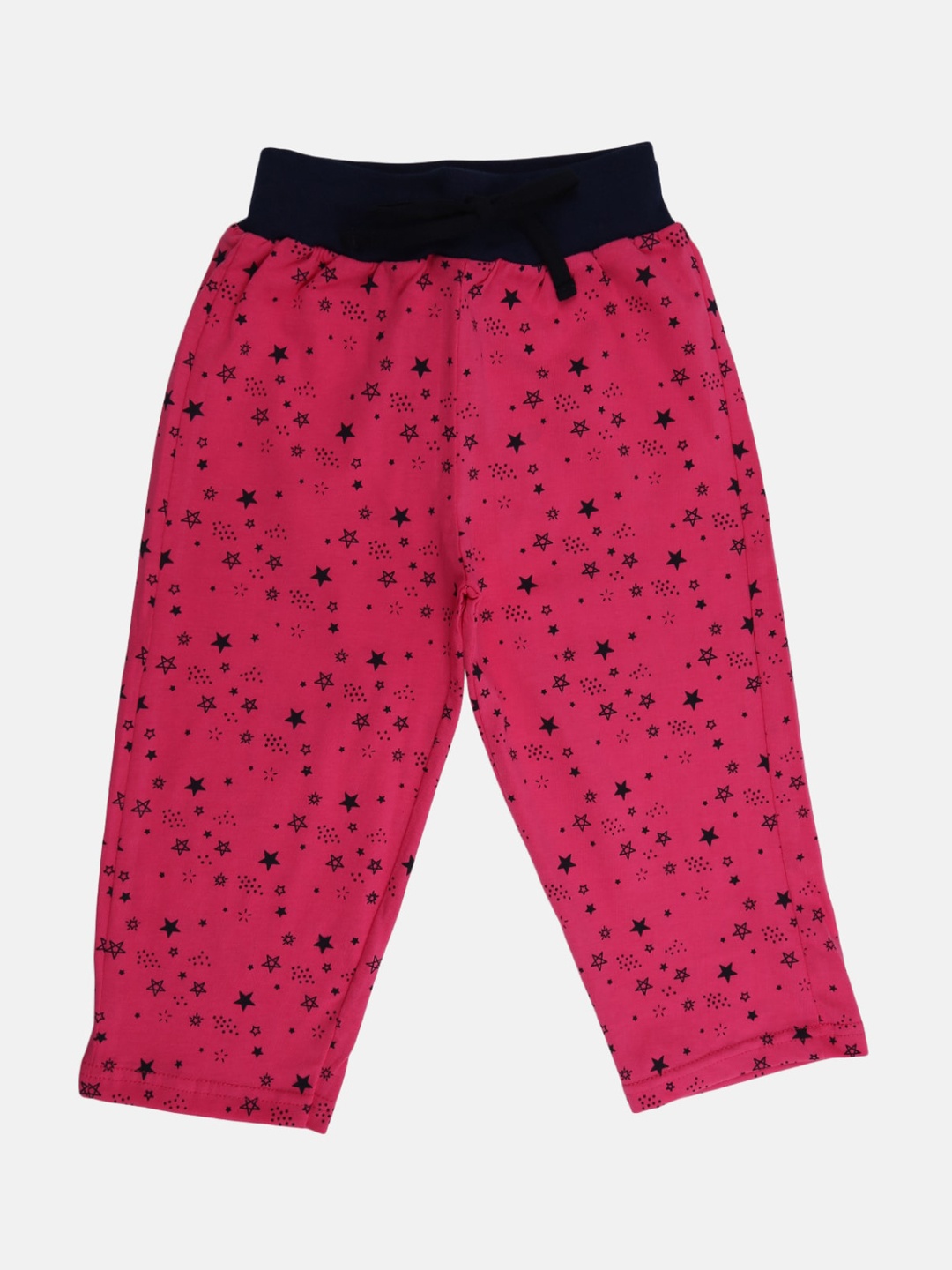 

V-Mart Girls Printed Loose Fit Cotton Capri, Pink
