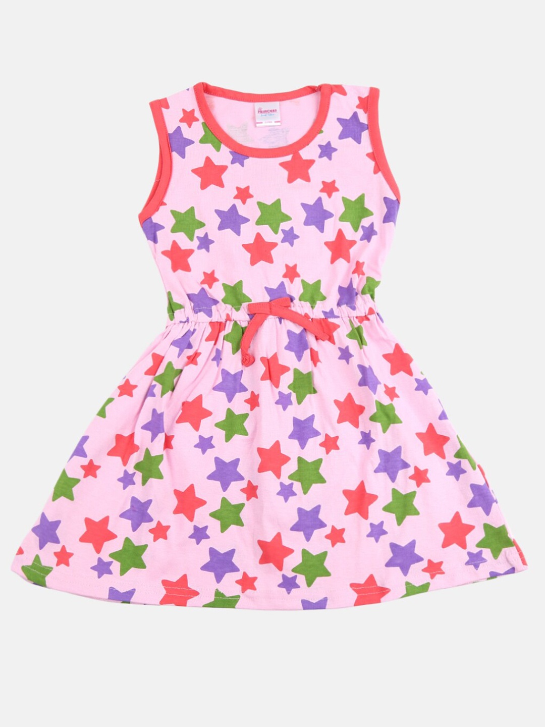 

V-Mart Girls Print Fit & Flare Cotton Dress, Pink