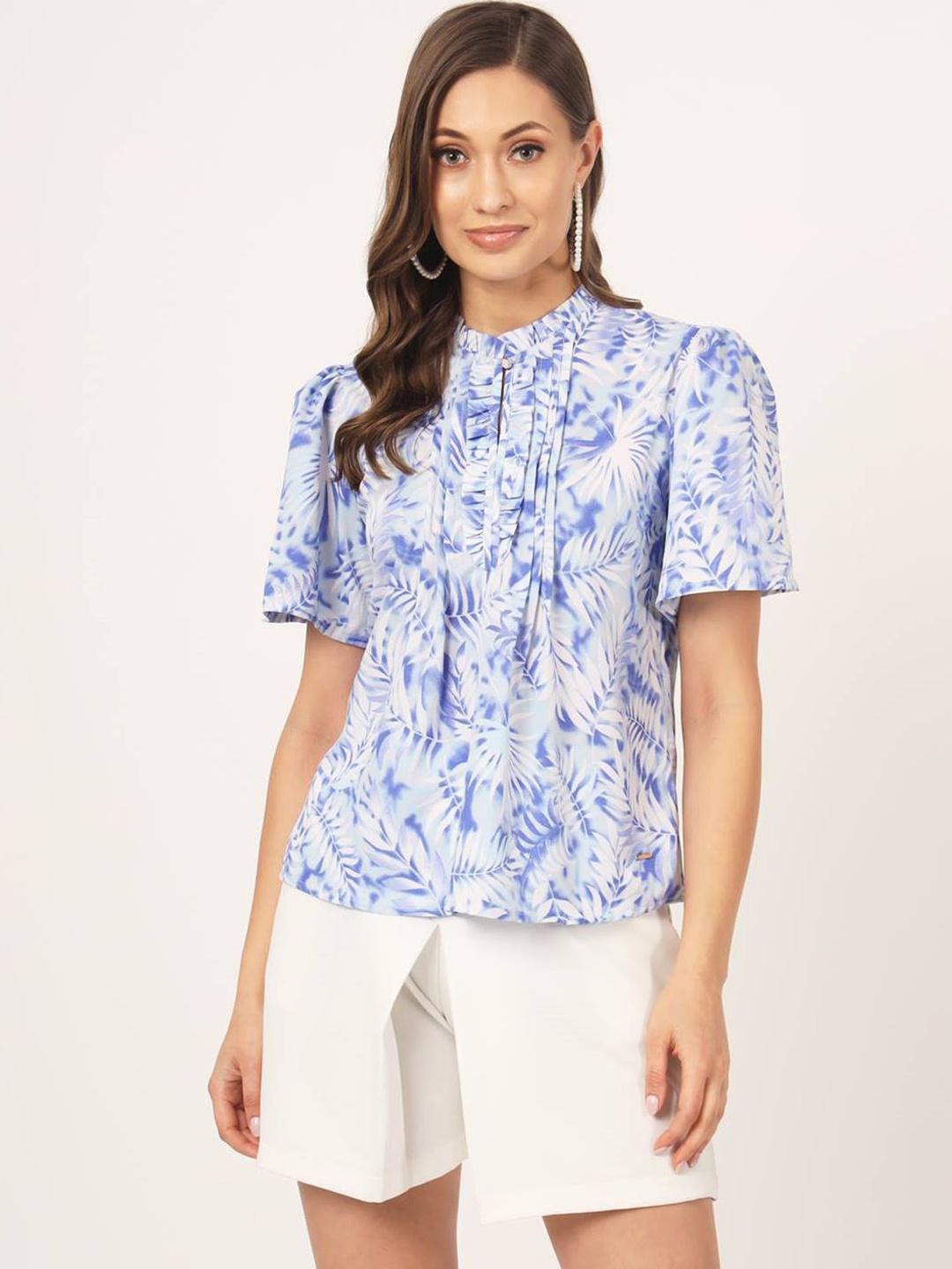

Beatnik Printed Top & Shorts Co-Ords, Blue