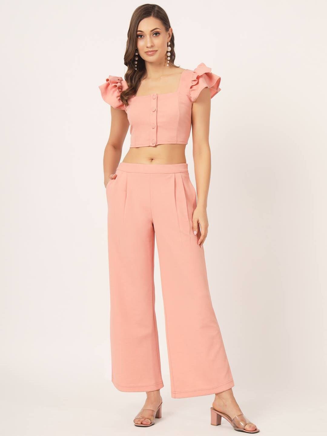 

Beatnik Self-Design Top With Trouser Co-Ords, Pink