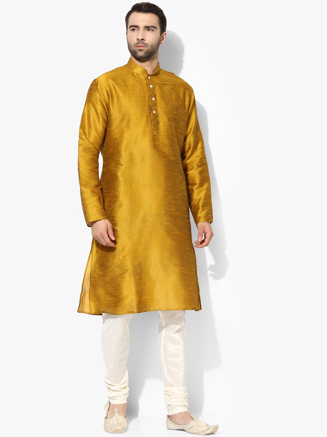 

KISAH Mandarin Collar Kurta with Churidar, Mustard