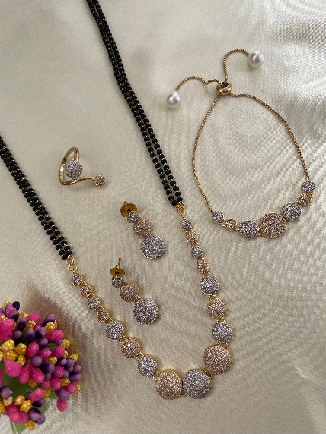 

Digital Dress Room Gold-Plated AD Long Mangalsutra Set