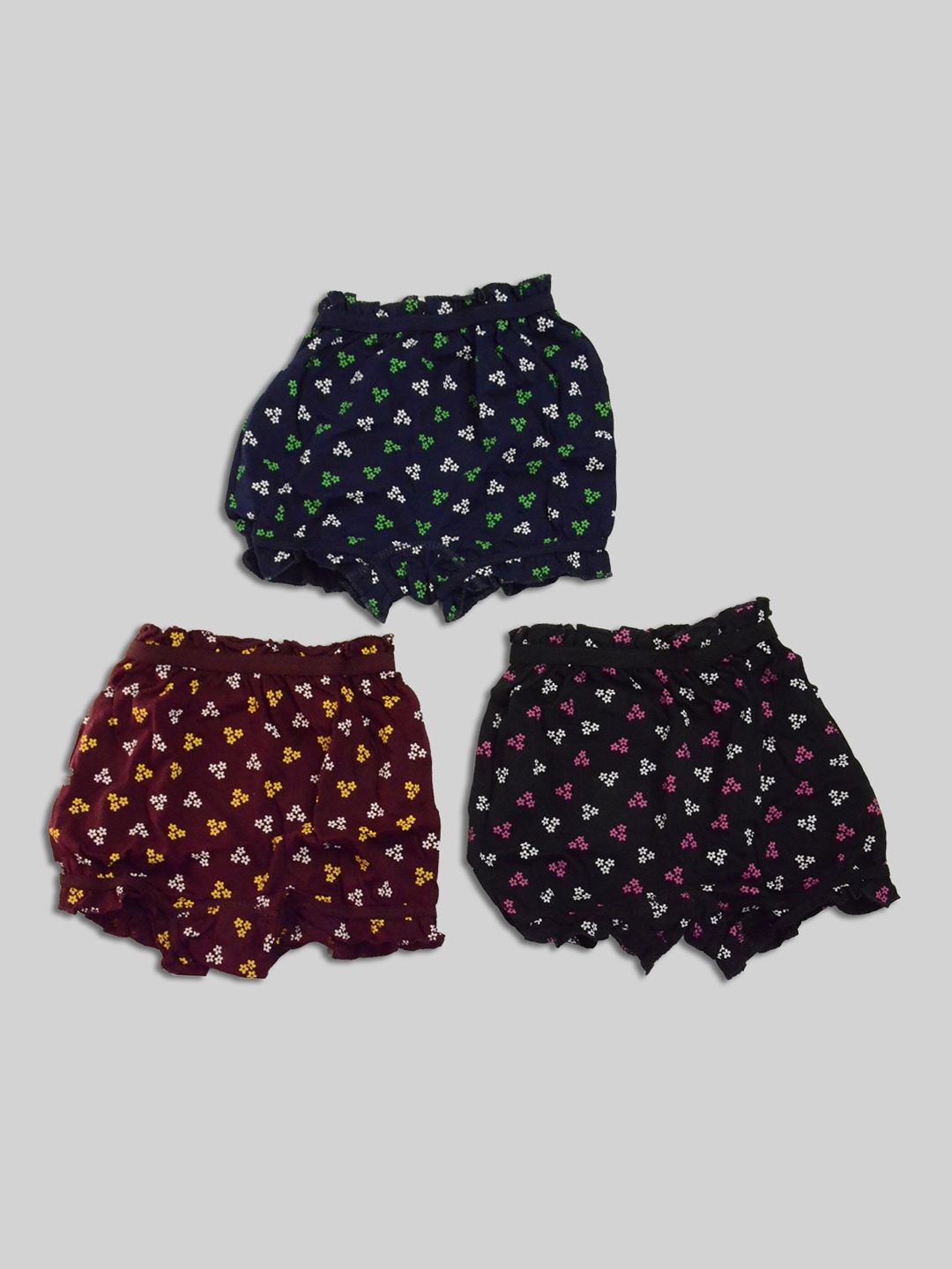 

GROVERSONS Paris Beauty Kids Pack Of 3 Floral Printed Cotton Boy Shorts Briefs, Black