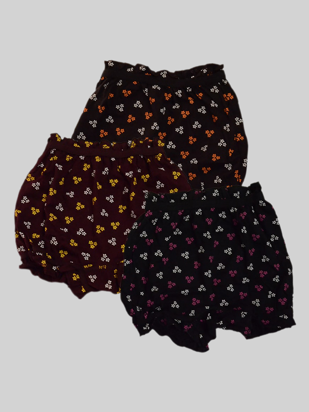

GROVERSONS Paris Beauty Kids Pack Of 3 Floral Printed Cotton Boy Shorts Briefs, Black