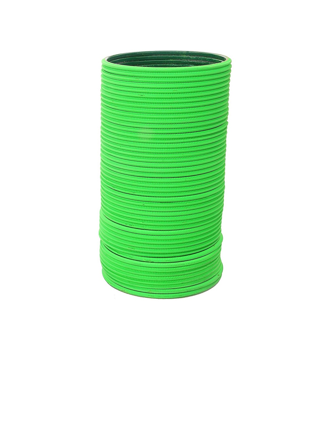 

NMII Set Of 48 Cutting Shaped Matte Finished Metal Bangles, Fluorescent green