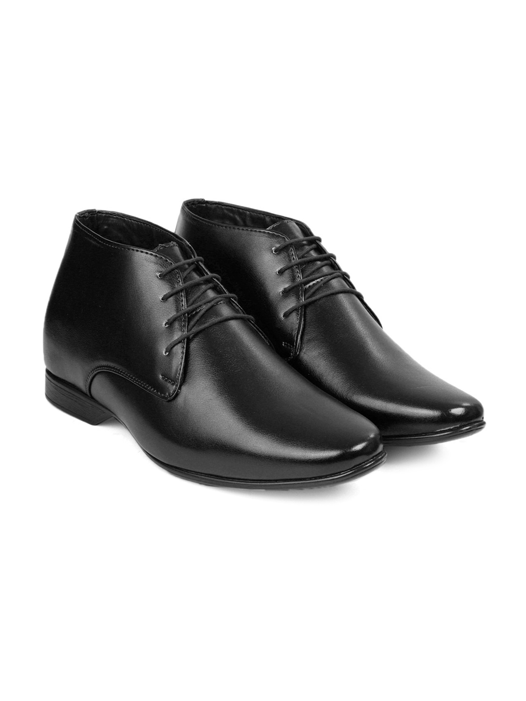 

Bxxy Men Block-Heeled Formal Chelsea Elevator Boots, Black