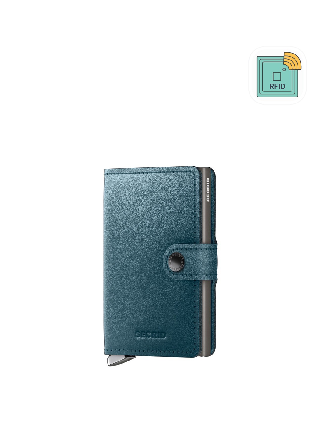 

SECRID Men Textured Leather RFID Card Holder, Teal