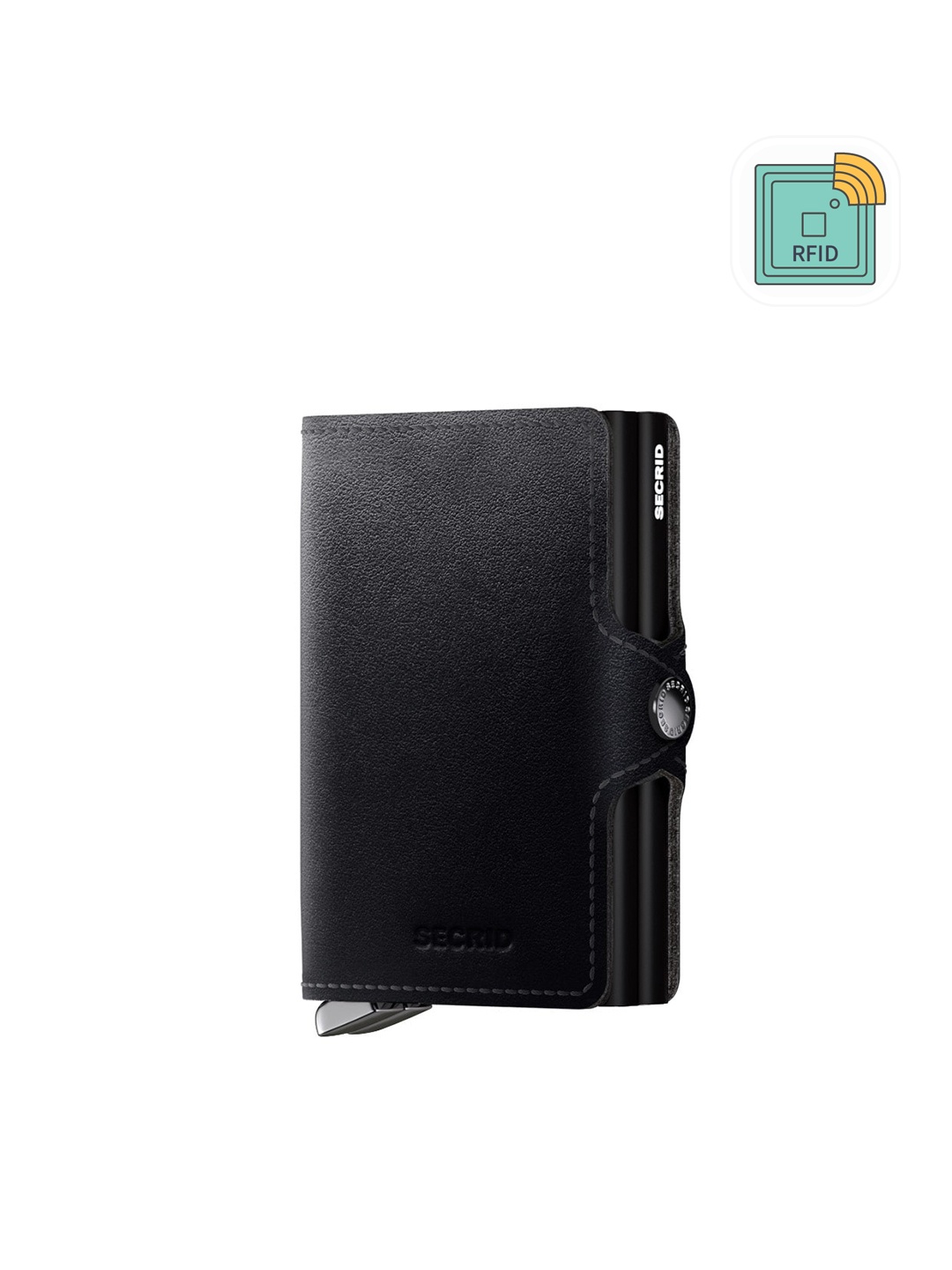 

SECRID Men Leather Card Holder With RFID, Black