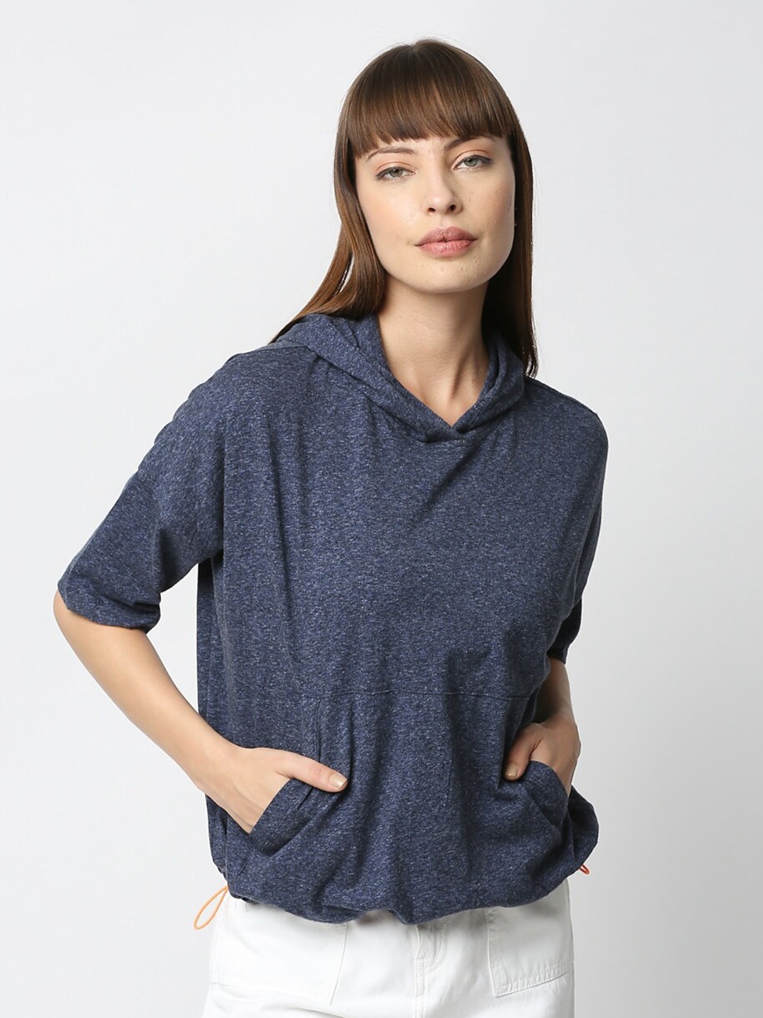 

VALEN CLUB Hooded Neck Cotton T-shirt, Blue