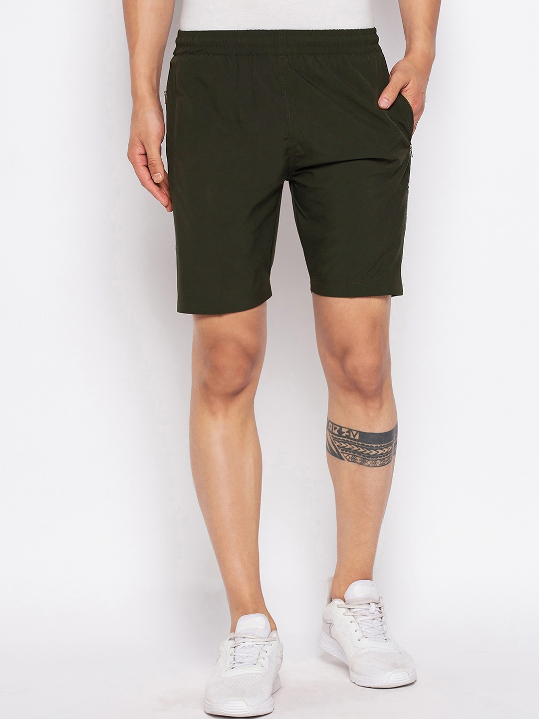

Duke Mid-Rise Regular Fit Sports Shorts, Olive