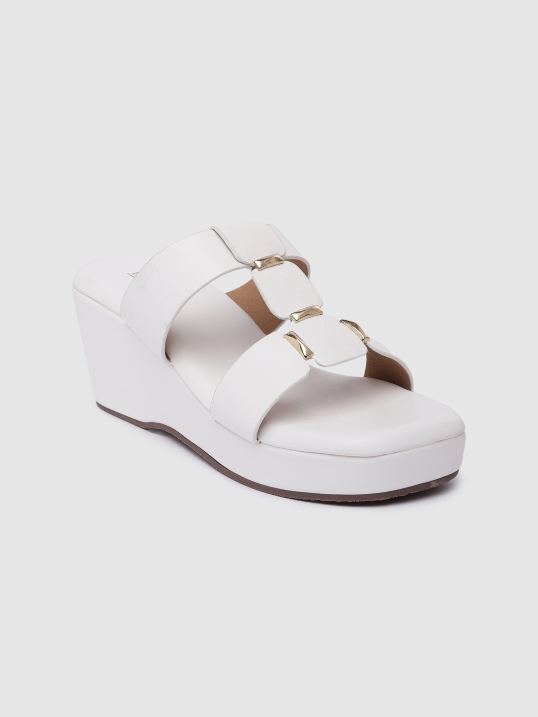 

Inc 5 Women Wedge Sandals With Western Embellished Detail, White