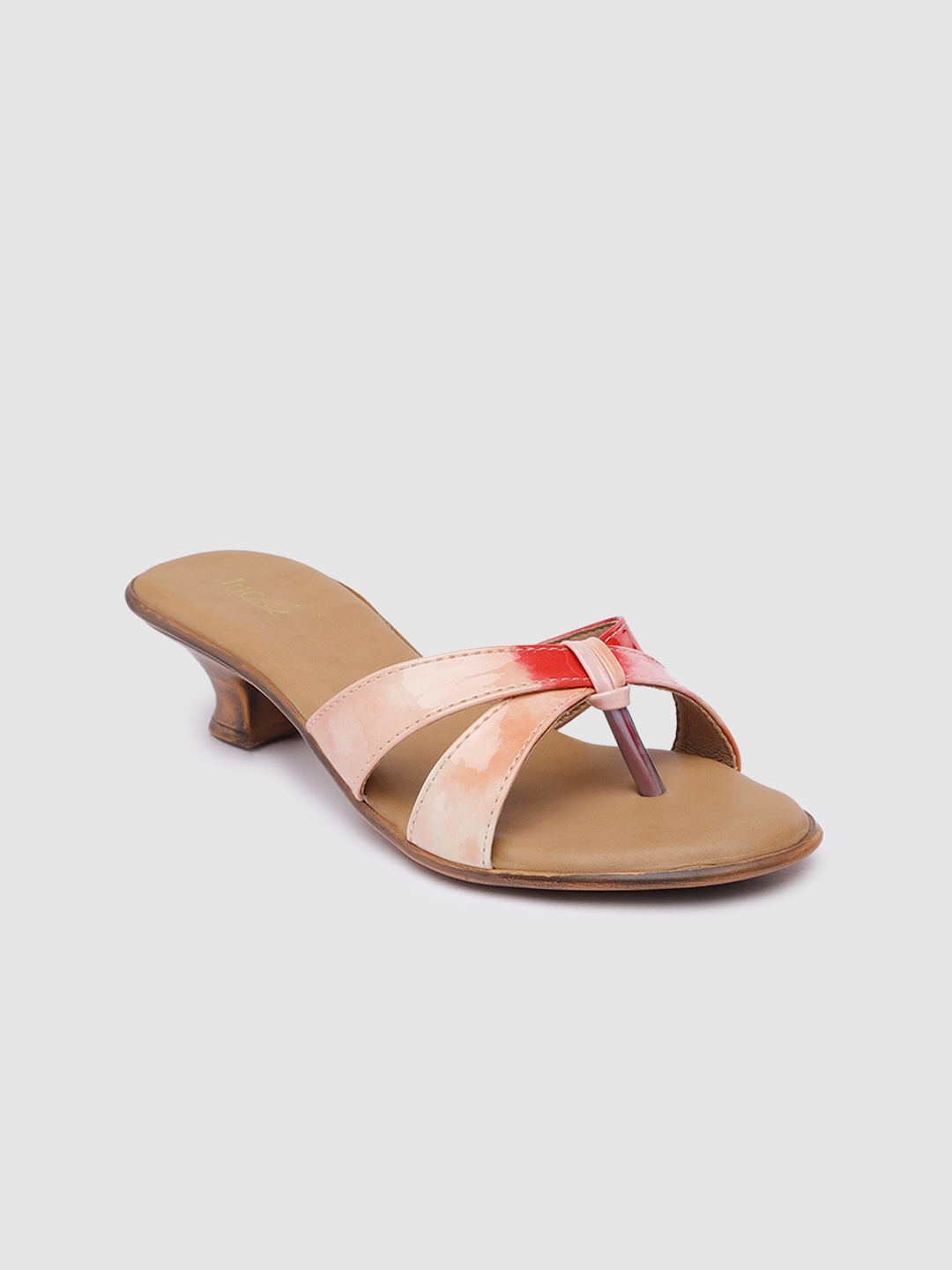

Inc 5 Abstract Printed Kitten Sandals, Red