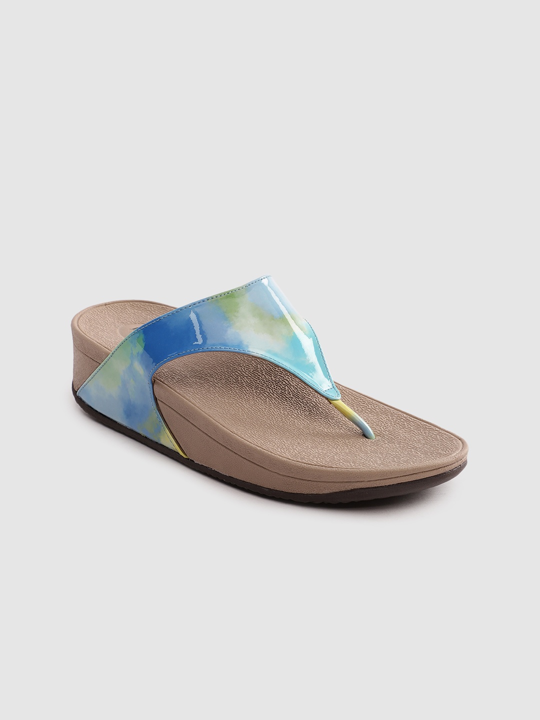

Inc 5 Printed T-Strap Comfort Wedges, Blue