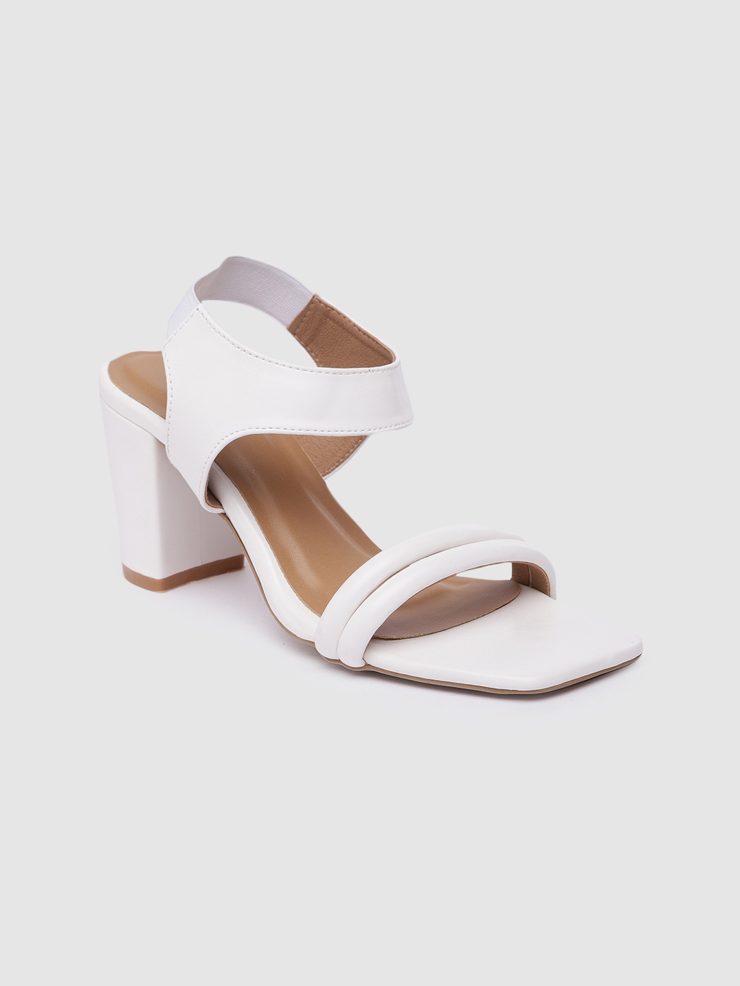 

Inc 5 Women Solid Block Sandals, White