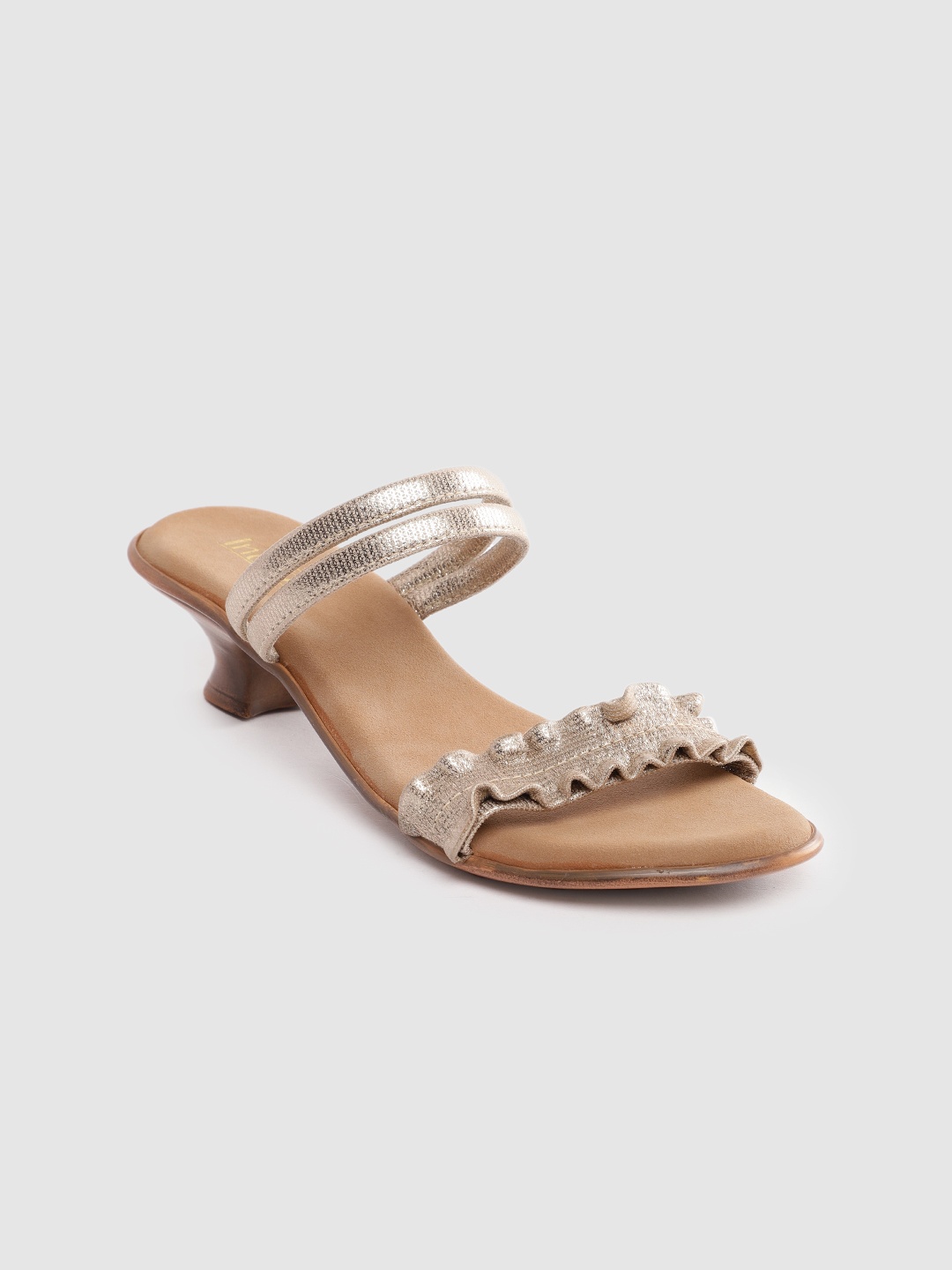

Inc 5 Kitten Heels with Shimmer Finish, Gold