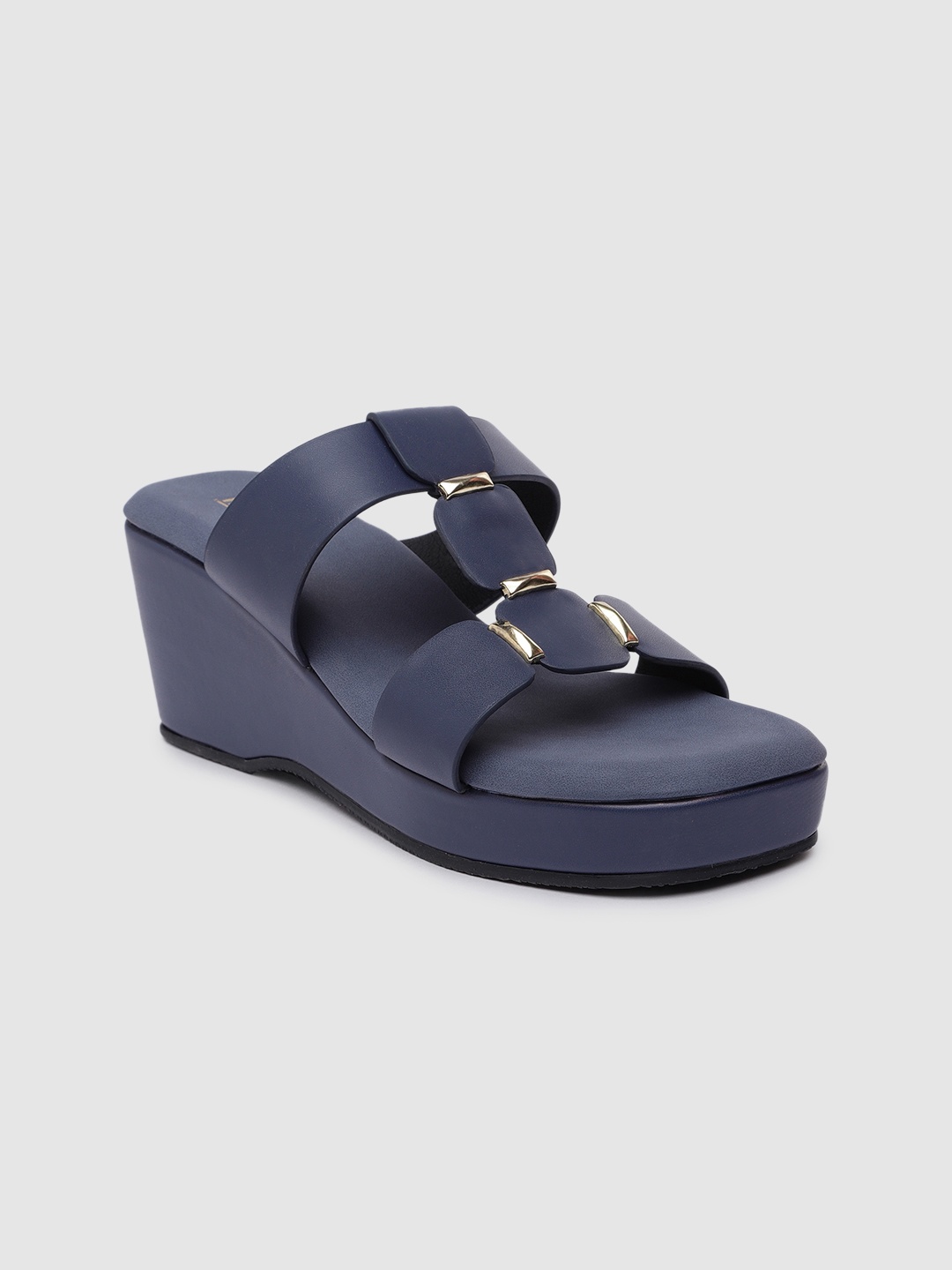 

Inc 5 Women Wedge Sandals With Western Embellished Detail, Navy blue