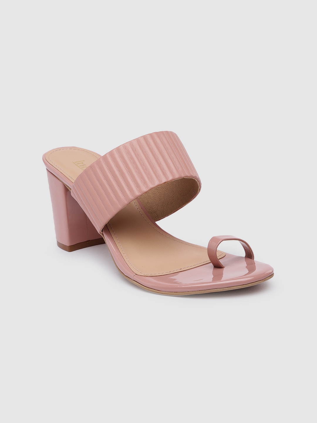 

Inc 5 Women Striped Block One Toe Sandals, Pink