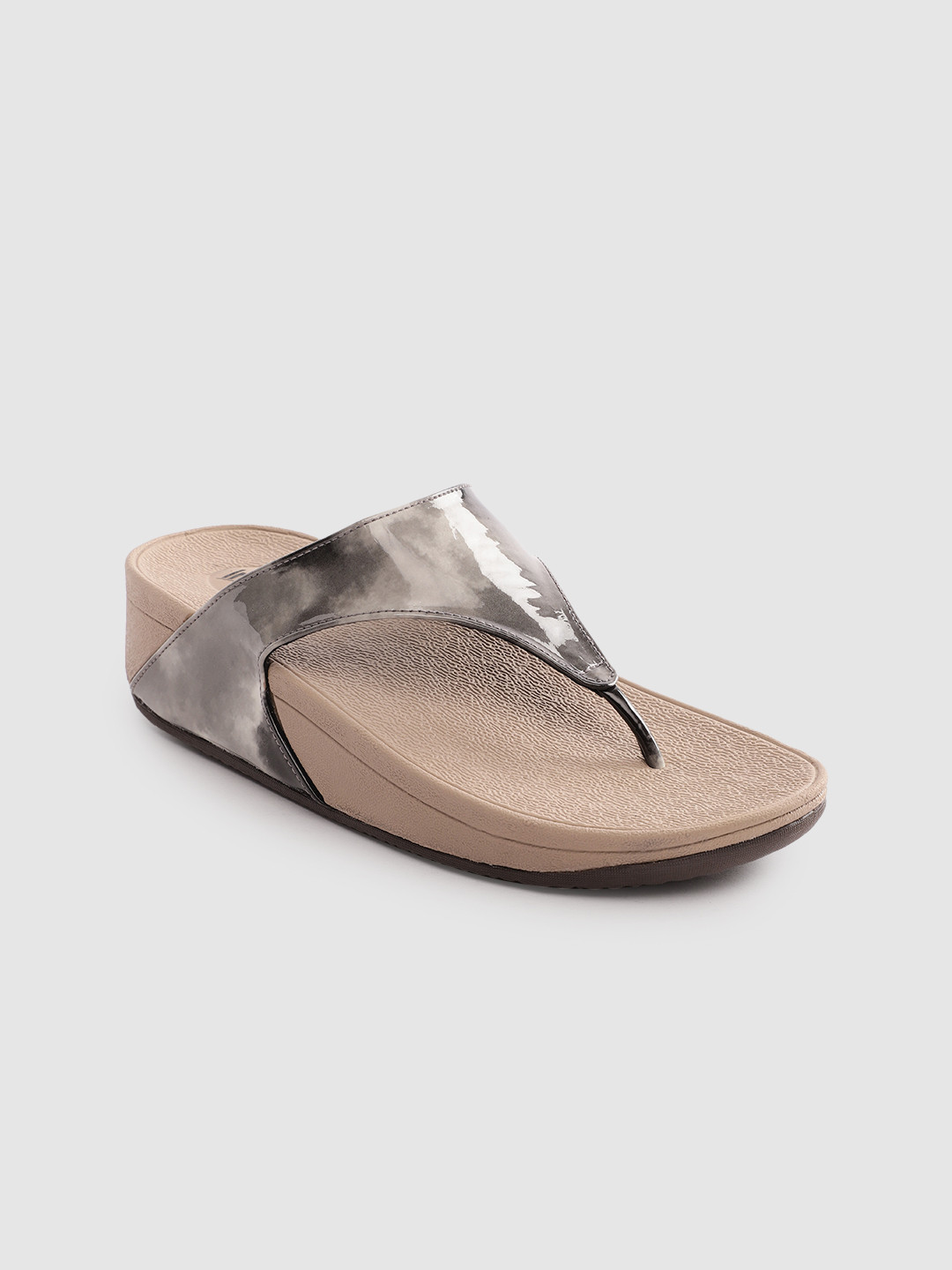 

Inc 5 Printed T-Strap Comfort Wedges, Grey