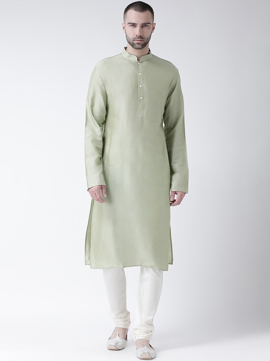 

KISAH Mandarin Collar Regular Kurta With Churidar, Green