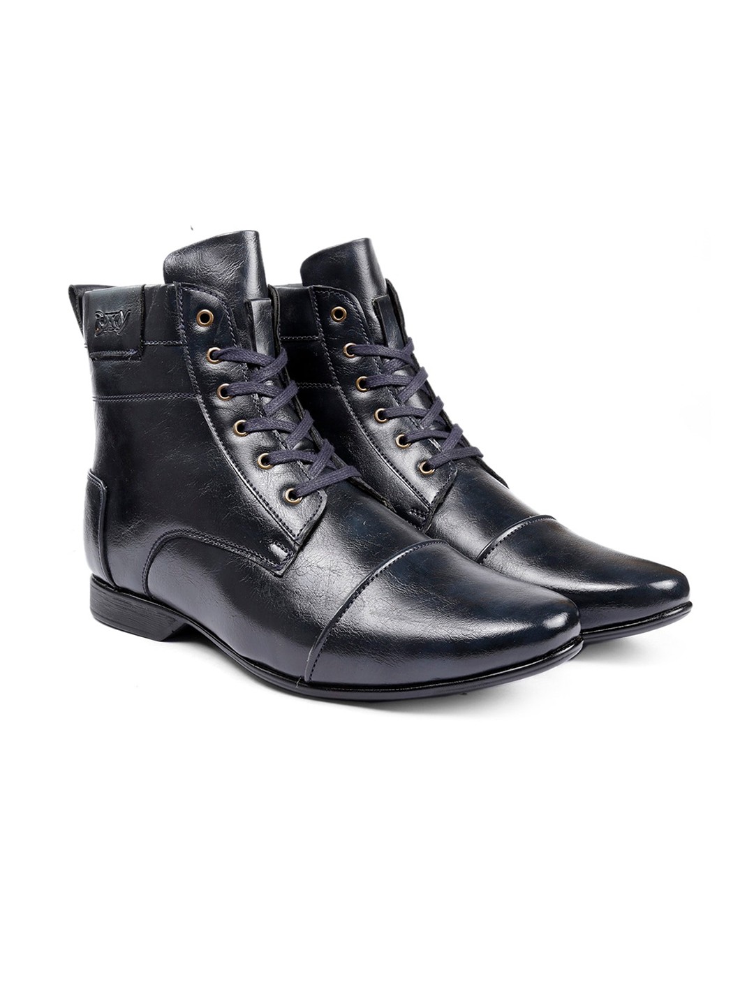 

Bxxy Men Textured Height Increasing Regular Boots, Navy blue