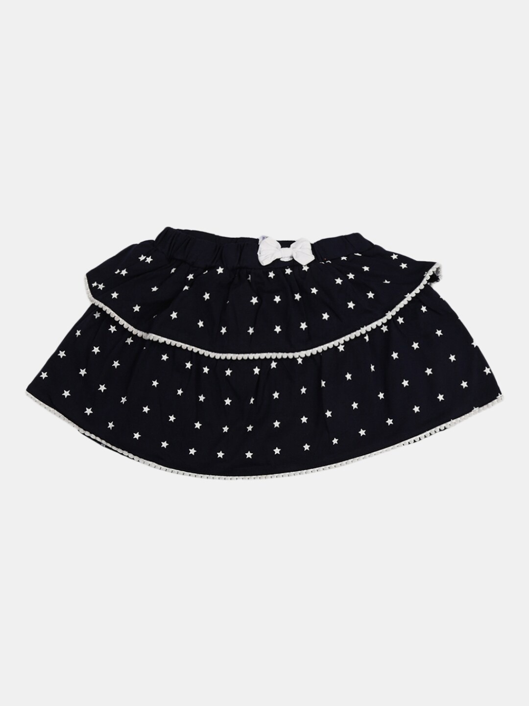 

V-Mart Girls Printed Knee-Length Tiered Skirt, Blue