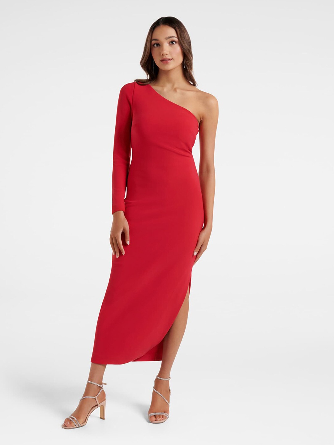 

Forever New One Shoulder Maxi Dress, Red