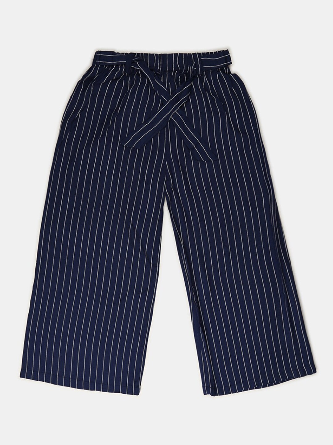 

V-Mart Girls Striped Loose Fit Pure Cotton Harem Pants, Navy blue