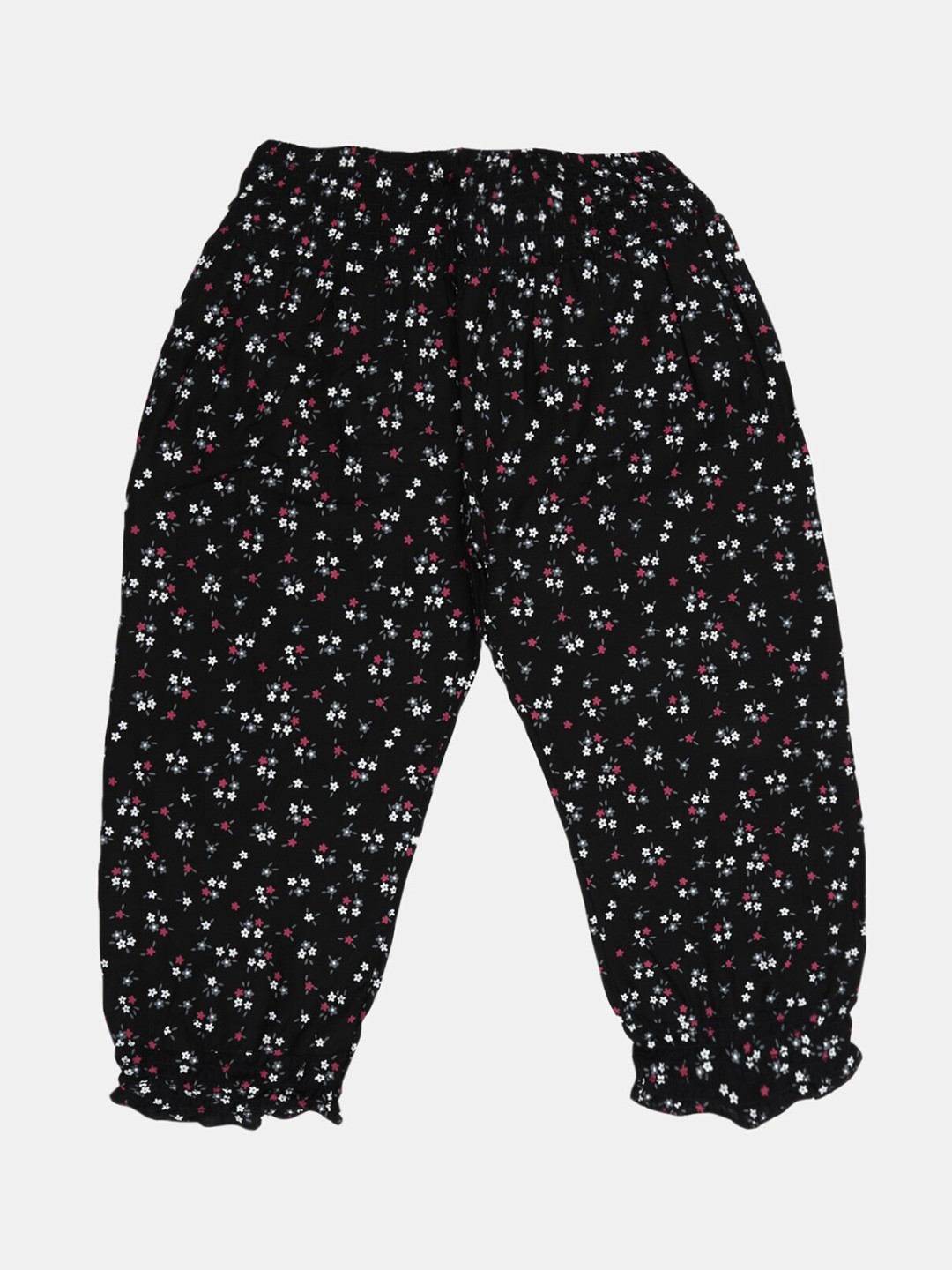 

V-Mart Girls Mid-Rise Printed Harem Pant, Black