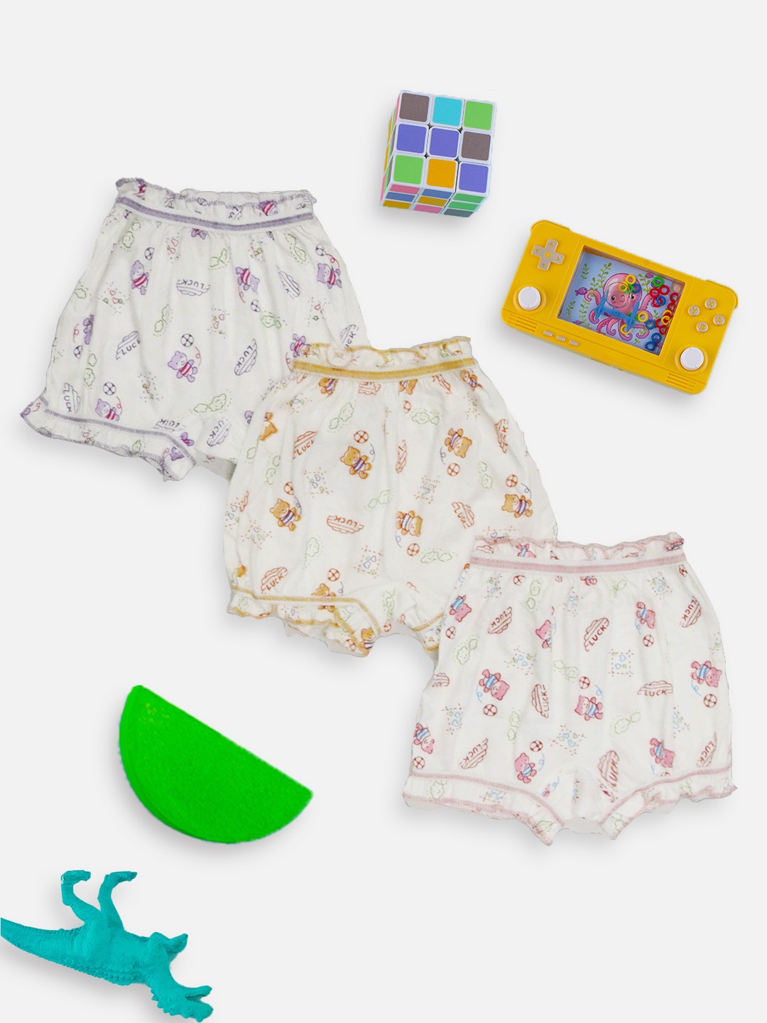 

GROVERSONS Paris Beauty Girls Pack Of 3 Assorted Cotton Boy Shorts Briefs