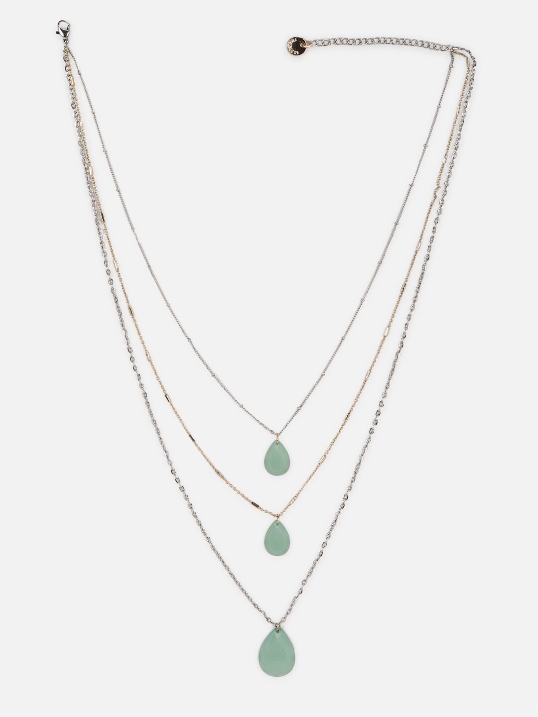 

FOREVER 21 Brass Layered Necklace, Green