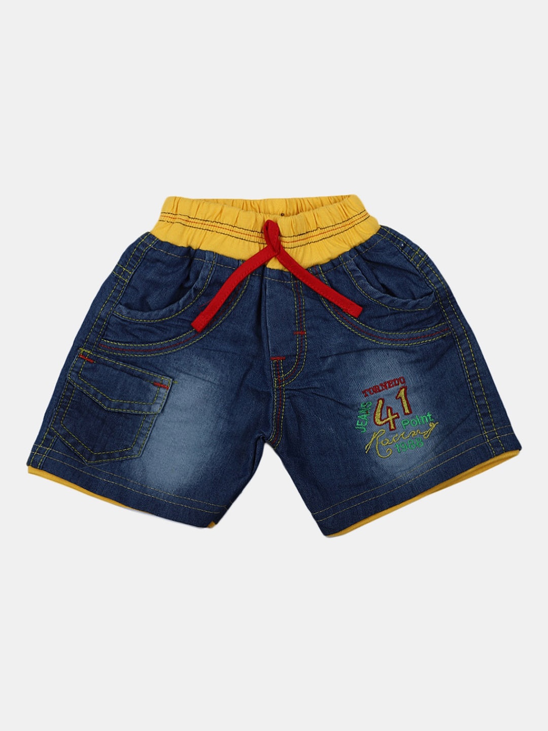 

V-Mart Infant Mid Rise Knitted Denim Shorts, Blue