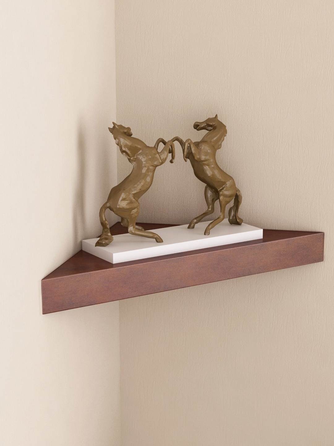 

Home Sparkle Brown Triangular Shape Wooden Wall Corner Shelf