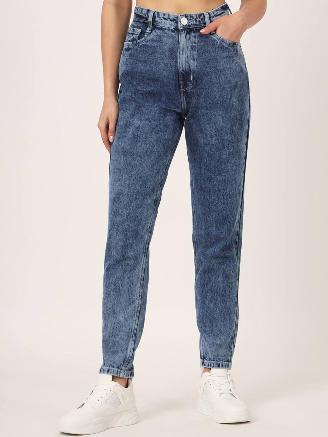 

Beatnik Women High-Rise Heavy Fade Jeans, Blue