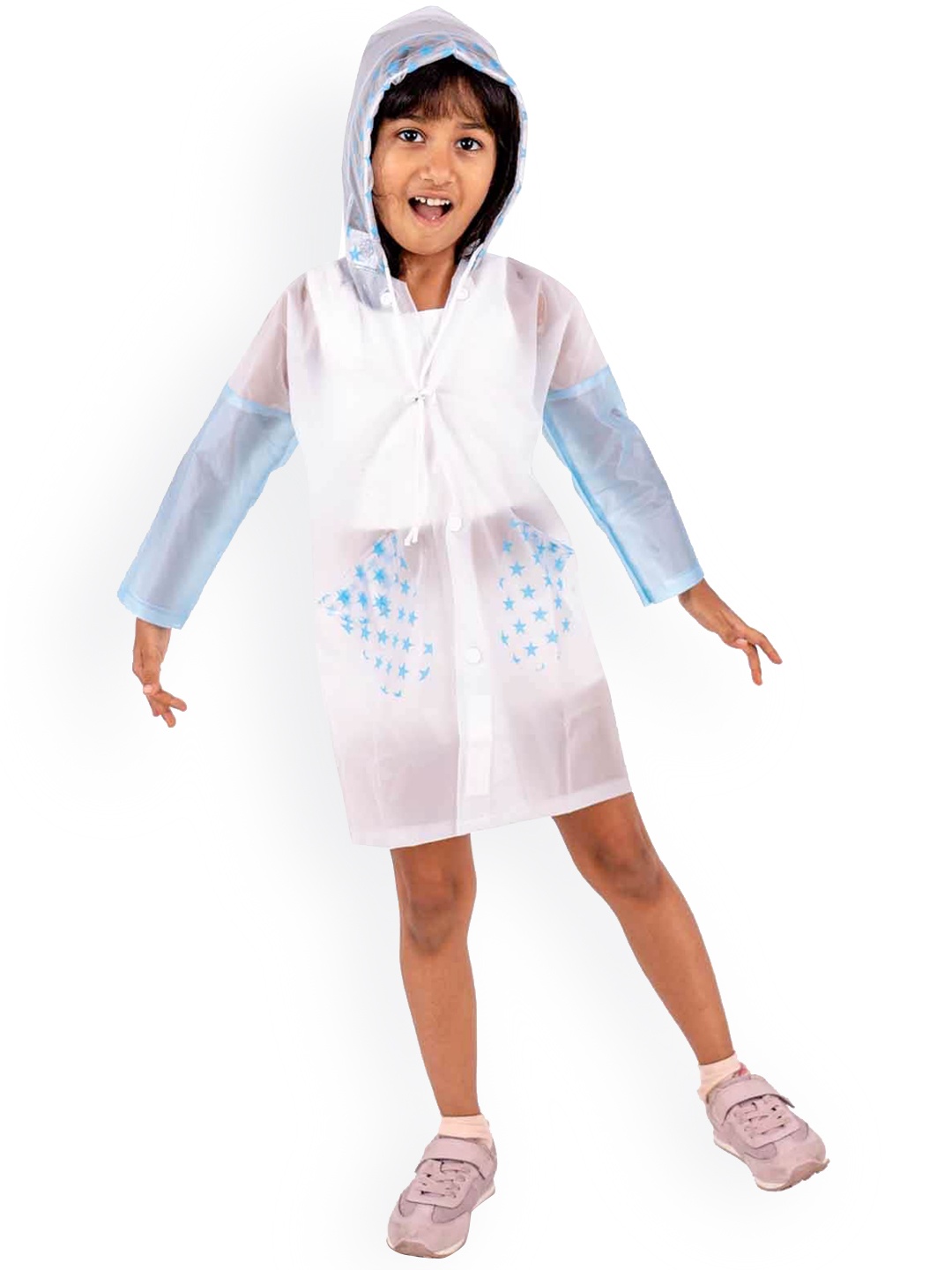 

haus & kinder Kids Printed Water-Proof Rain Jacket, Blue