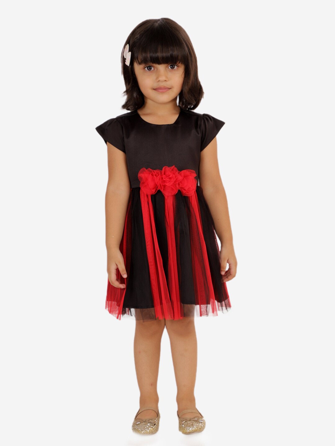 

KidsDew Girls Net Fit & Flare Dress, Black