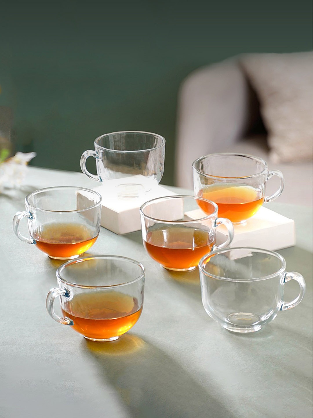

Nestasia 6 Pieces Transparent Solid Glass Cups - 400 ml