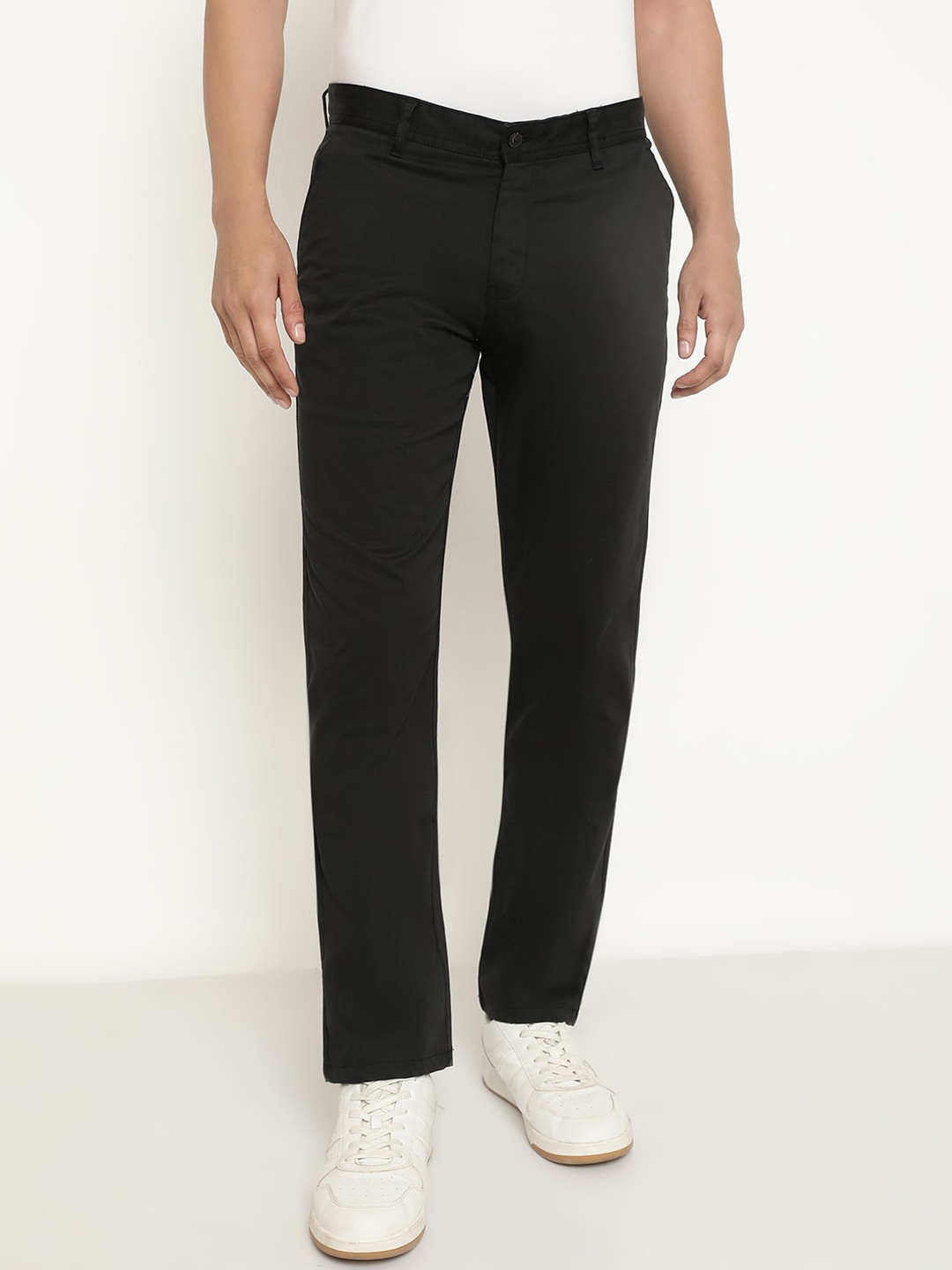 

Duke Men Slim Fit Cotton Trousers, Black