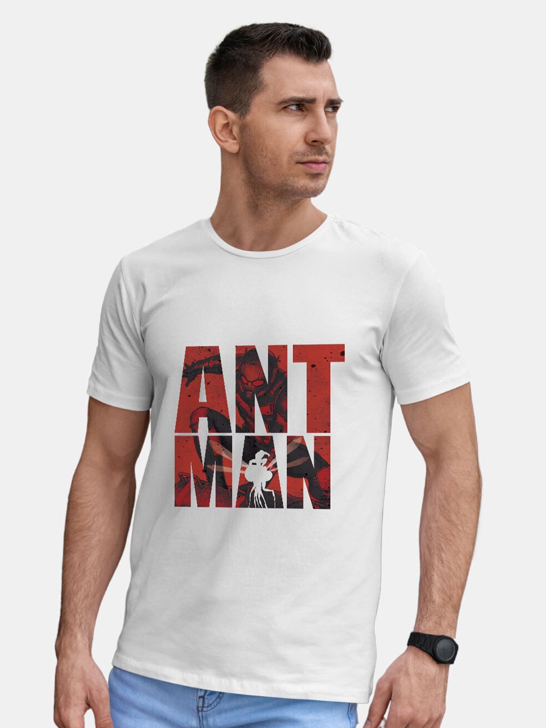 

macmerise Ant-Man Printed Bio Finish Cotton T-shirt, White