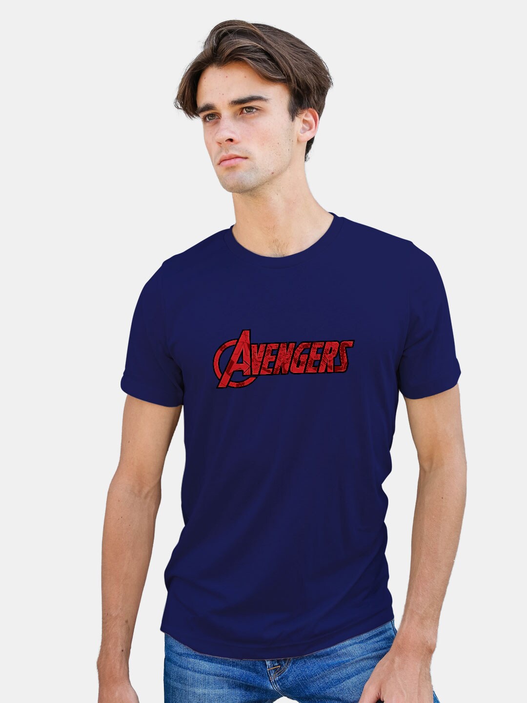 

macmerise Avengers Printed Bio Finish Cotton T-shirt, Navy blue
